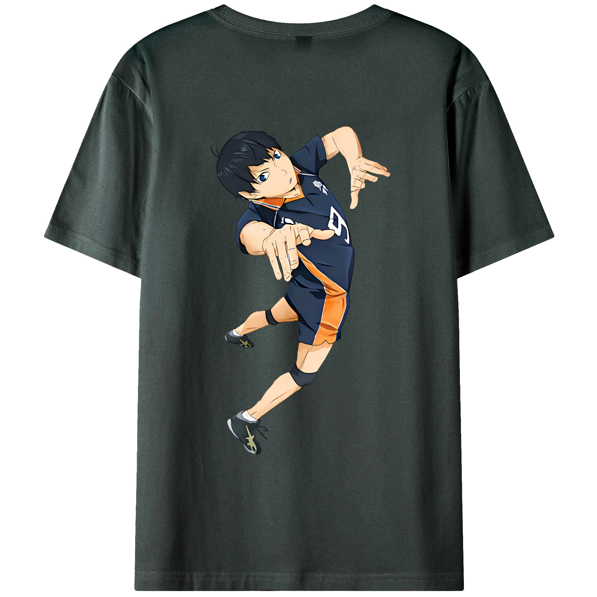 （画像用） ハイキュー!! Haikyu!! 綿100％ メンズ半袖Tシャツ（バックプリント） 通気性